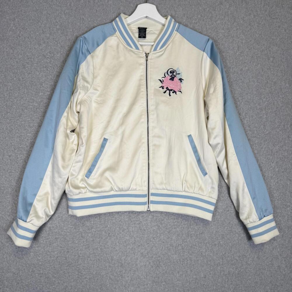 Disney Women's Size Medium Alice in Wonderland Varsity Bomber Jacket